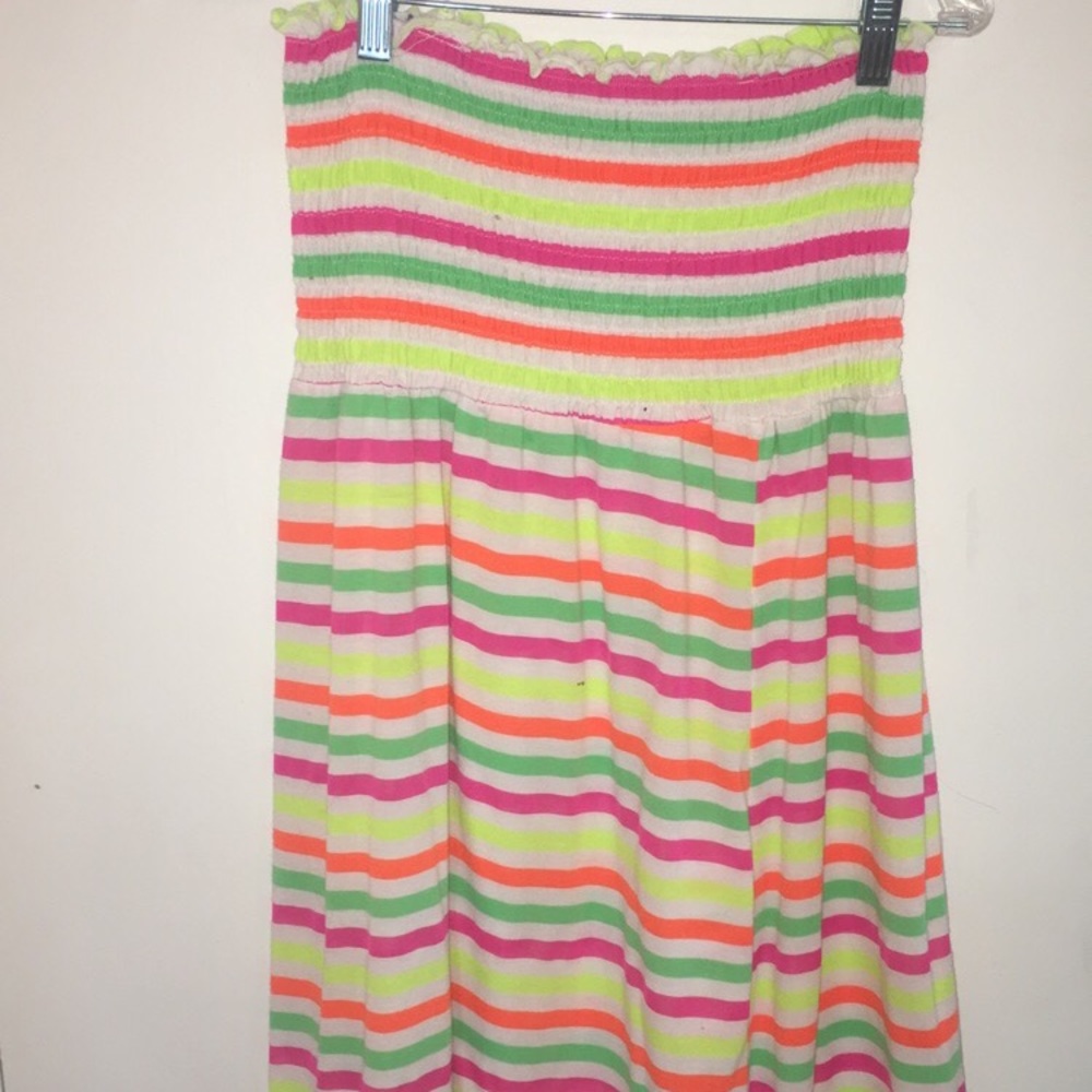 multicolored beach coverup/ tube top dress
